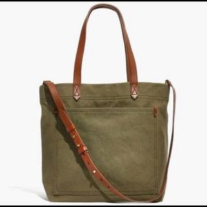 Madewell Medium Canvas Transport Tote in Distant Surplus  NWT